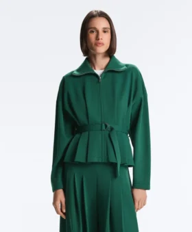 Baumwoll-Piqué-Jacke mit Gürtel Baumwoll-Piqué-Jacke mit Gürtel
