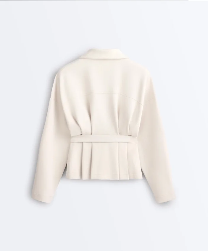 Baumwoll-Piqué-Jacke mit Gürtel Baumwoll-Piqué-Jacke mit Gürtel
