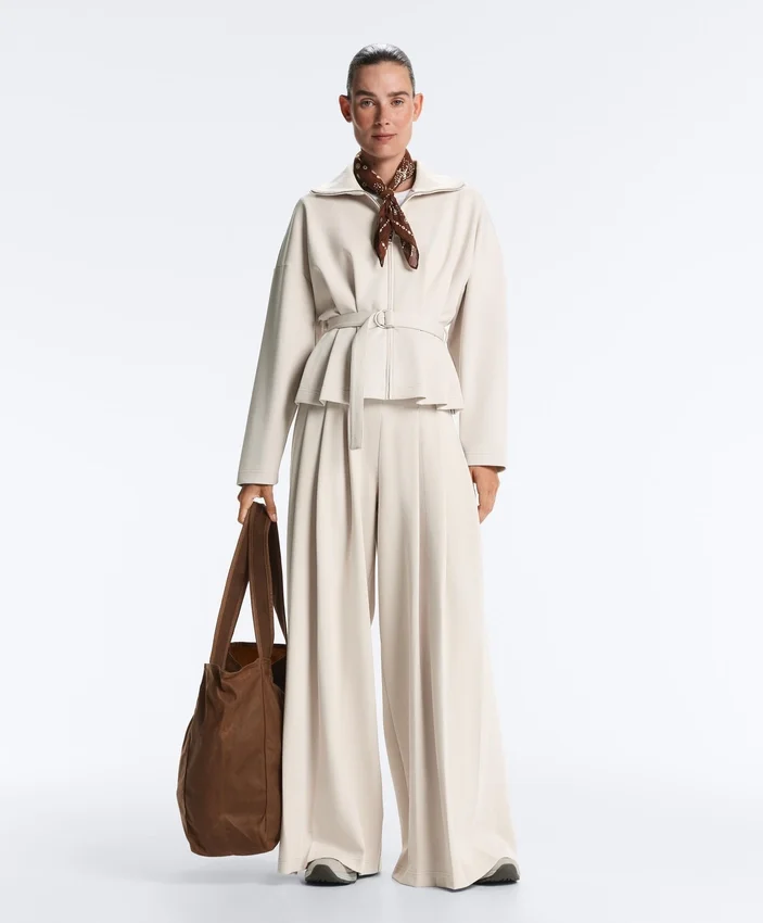 Baumwoll-Piqué-Jacke mit Gürtel Baumwoll-Piqué-Jacke mit Gürtel