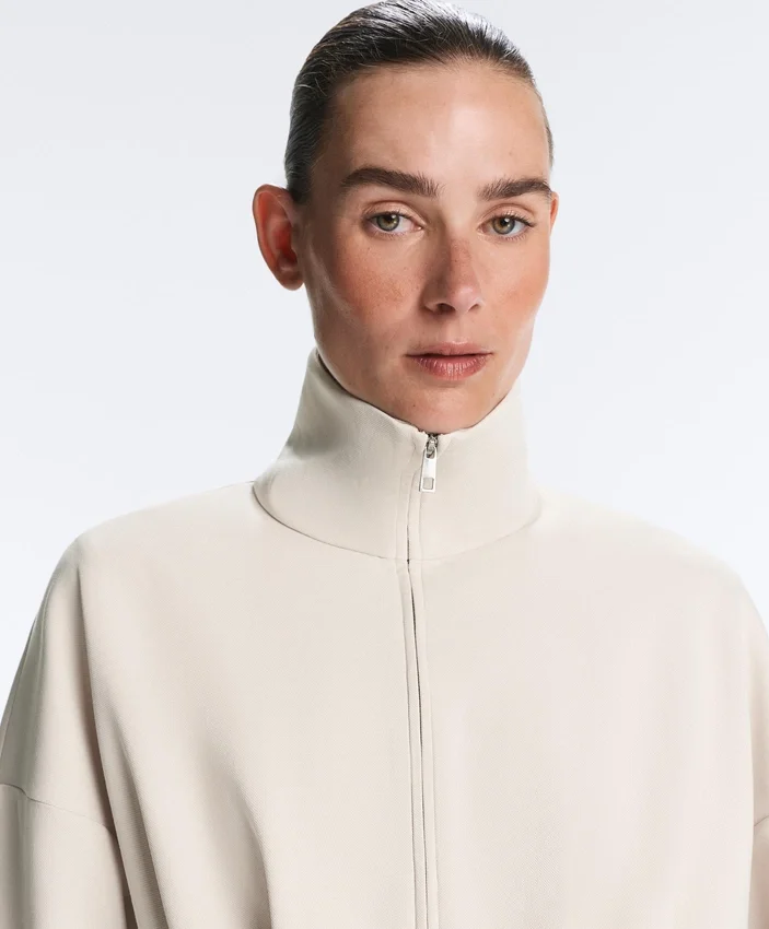 Baumwoll-Piqué-Jacke mit Gürtel Baumwoll-Piqué-Jacke mit Gürtel