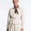 Baumwoll-Piqué-Jacke mit Gürtel Baumwoll-Piqué-Jacke mit Gürtel