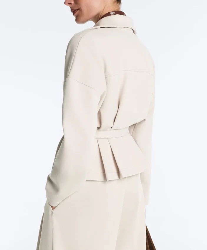 Baumwoll-Piqué-Jacke mit Gürtel Baumwoll-Piqué-Jacke mit Gürtel
