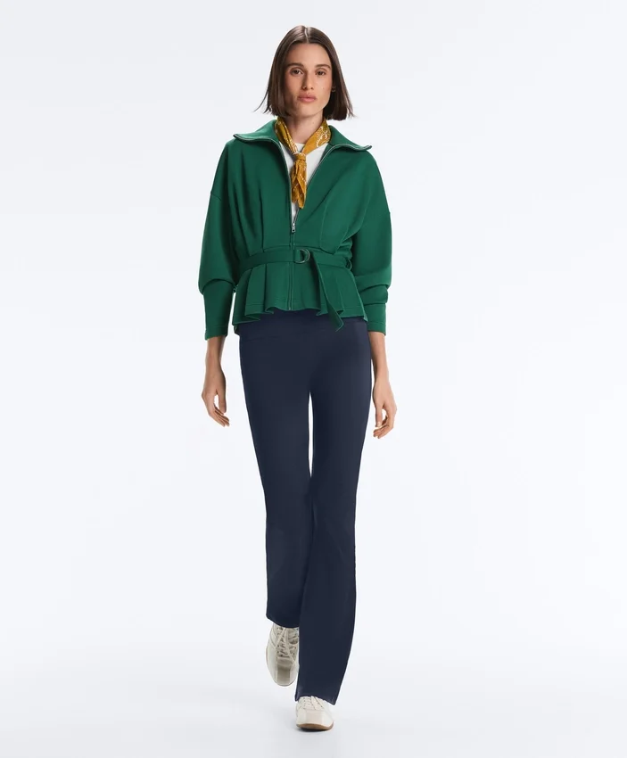 Baumwoll-Piqué-Jacke mit Gürtel Baumwoll-Piqué-Jacke mit Gürtel