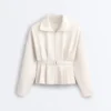 Baumwoll-Piqué-Jacke mit Gürtel Baumwoll-Piqué-Jacke mit Gürtel