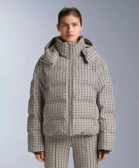 Bedruckte, wattierte Jacke aus 80 % Daunen und 20 % Federn Minardi Piume Ski 10K