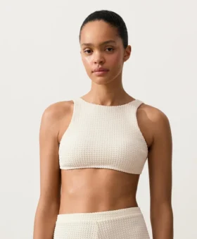 Bikini-Oberteil aus Häkelstoff mit Bubble-Textur