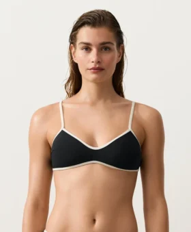 Bikini-Oberteil mit Kontrastbesatz