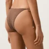 Bikini-Slip mit mittlerer Bedeckung und Bindebändern im Mini-Polka-Dot-Print