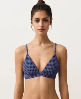 Bikinioberteil im Gingham-Muster