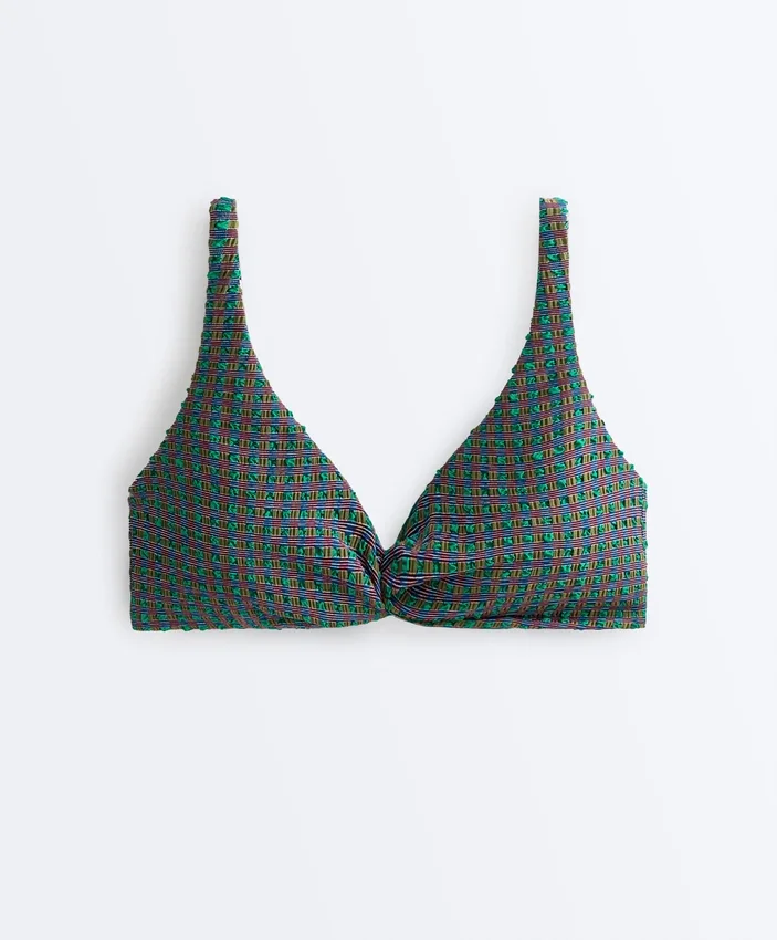 Bikinioberteil mit Neckholder und Vichy-Karomuster Bikinioberteil mit Neckholder und Vichy-Karomuster