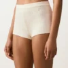 Bikinis-Shorts mit hoher Taille aus Häkelstoff mit Noppen-Struktur Bikinis-Shorts mit hoher Taille aus Häkelstoff mit Noppen-Struktur