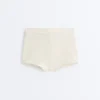 Bikinis-Shorts mit hoher Taille aus Häkelstoff mit Noppen-Struktur Bikinis-Shorts mit hoher Taille aus Häkelstoff mit Noppen-Struktur