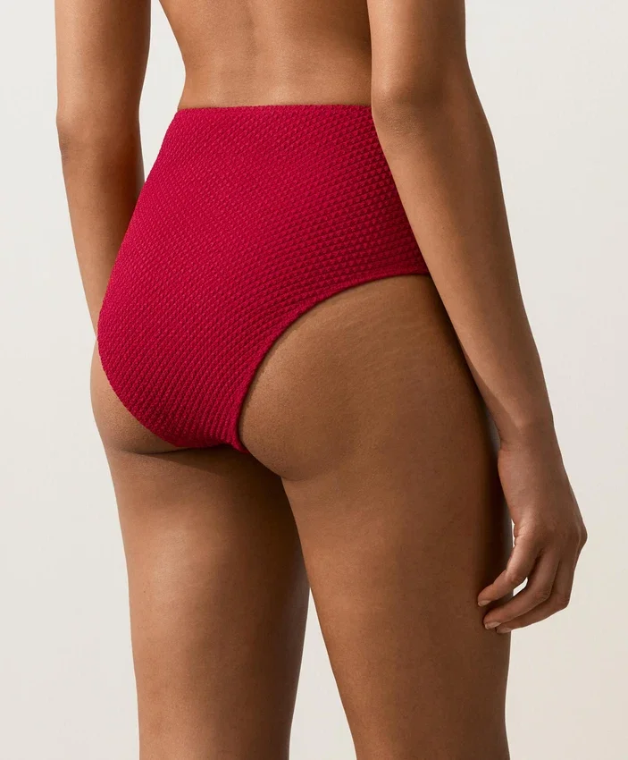 Bikinis-Slip mit hoher Taille und Waffelstruktur Bikinis-Slip mit hoher Taille und Waffelstruktur
