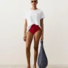 Bikinis-Slip mit hoher Taille und Waffelstruktur Bikinis-Slip mit hoher Taille und Waffelstruktur