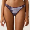 Bikinis-Slip mit mittlerer Bedeckung, strukturierten Streifen und U-Ausschnitt Bikinis-Slip mit mittlerer Bedeckung, strukturierten Streifen und U-Ausschnitt