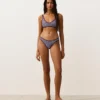 Bikinis-Slip mit mittlerer Bedeckung, strukturierten Streifen und U-Ausschnitt Bikinis-Slip mit mittlerer Bedeckung, strukturierten Streifen und U-Ausschnitt