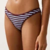 Bikinis-Slip mit mittlerer Bedeckung, strukturierten Streifen und U-Ausschnitt Bikinis-Slip mit mittlerer Bedeckung, strukturierten Streifen und U-Ausschnitt