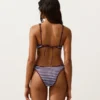 Bikinis-Slip mit mittlerer Bedeckung, strukturierten Streifen und U-Ausschnitt Bikinis-Slip mit mittlerer Bedeckung, strukturierten Streifen und U-Ausschnitt
