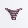 Bikinis-Slip mit mittlerer Bedeckung, strukturierten Streifen und U-Ausschnitt Bikinis-Slip mit mittlerer Bedeckung, strukturierten Streifen und U-Ausschnitt