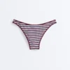 Bikinis-Slip mit mittlerer Bedeckung, strukturierten Streifen und U-Ausschnitt Bikinis-Slip mit mittlerer Bedeckung, strukturierten Streifen und U-Ausschnitt