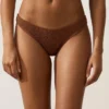 Bikinis-Slip mit mittlerer Bedeckung, U-Ausschnitt und Crinkle-Stoff Bikinis-Slip mit mittlerer Bedeckung, U-Ausschnitt und Crinkle-Stoff