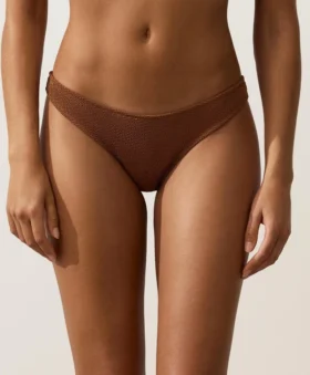 Bikinis-Slip mit mittlerer Bedeckung, U-Ausschnitt und Crinkle-Stoff