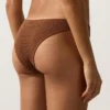 Bikinis-Slip mit mittlerer Bedeckung, U-Ausschnitt und Crinkle-Stoff Bikinis-Slip mit mittlerer Bedeckung, U-Ausschnitt und Crinkle-Stoff