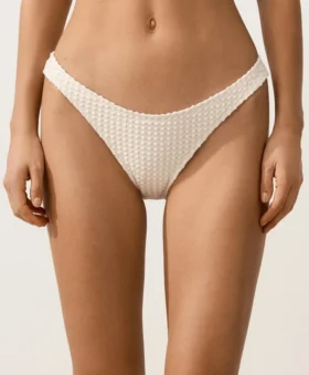 Bikinis-Slip mit mittlerer Bedeckung, U-Ausschnitt und Häkelstoff mit Bubble-Struktur