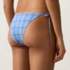Bikinis-Slip mit mittlerer Bedeckung und Bindebändern im Karomuster