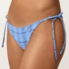 Bikinis-Slip mit mittlerer Bedeckung und Bindebändern im Karomuster