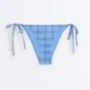 Bikinis-Slip mit mittlerer Bedeckung und Bindebändern im Karomuster