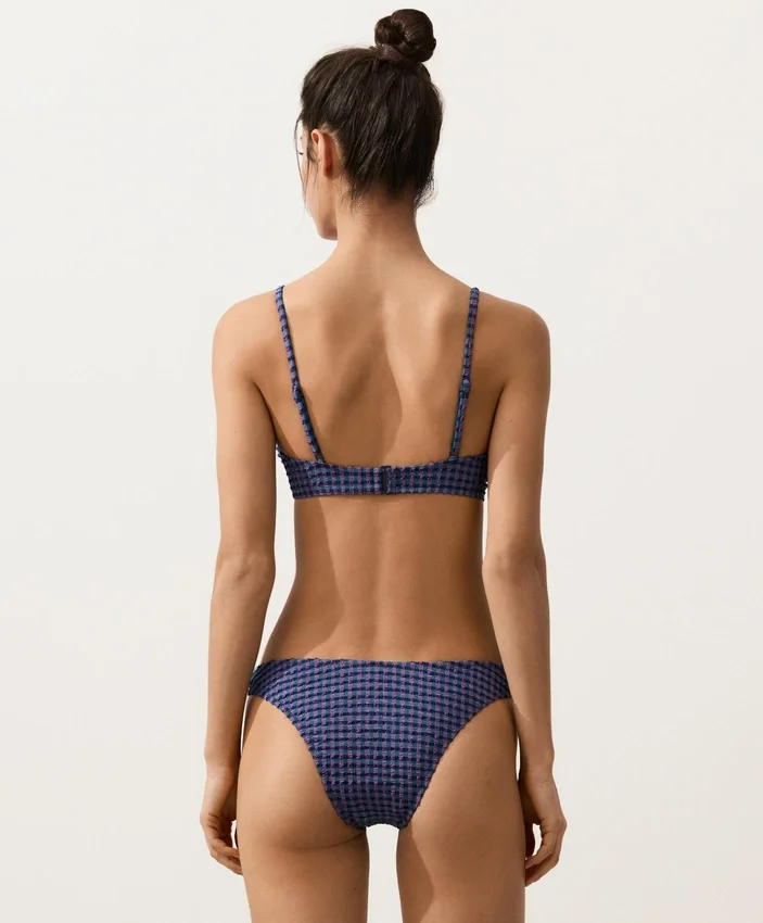 Bikinis-Slip mit mittlerer Bedeckung und U-Ausschnitt im Gingham-Muster Bikinis-Slip mit mittlerer Bedeckung und U-Ausschnitt im Gingham-Muster