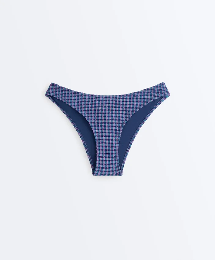 Bikinis-Slip mit mittlerer Bedeckung und U-Ausschnitt im Gingham-Muster Bikinis-Slip mit mittlerer Bedeckung und U-Ausschnitt im Gingham-Muster
