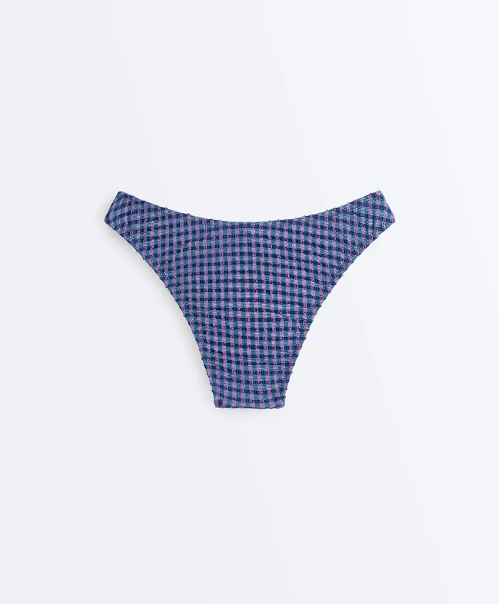 Bikinis-Slip mit mittlerer Bedeckung und U-Ausschnitt im Gingham-Muster Bikinis-Slip mit mittlerer Bedeckung und U-Ausschnitt im Gingham-Muster