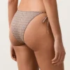 Bikinis-Slips mit mittlerer Bedeckung, Metallic-Faden-Mini-Print und Bändern Bikinis-Slips mit mittlerer Bedeckung, Metallic-Faden-Mini-Print und Bändern