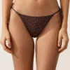 Bikinis-Slips mit mittlerer Bedeckung und Bindebändern im Leopardenmuster Bikinis-Slips mit mittlerer Bedeckung und Bindebändern im Leopardenmuster