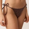 Bikinis-Slips mit mittlerer Bedeckung und Bindebändern im Leopardenmuster Bikinis-Slips mit mittlerer Bedeckung und Bindebändern im Leopardenmuster
