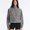 Bomberjacke aus Lyocell-Mischung mit Gingham-Muster Bomberjacke aus Lyocell-Mischung mit Gingham-Muster
