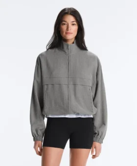 Bomberjacke aus Lyocell-Mischung mit Gingham-Muster