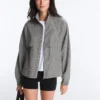 Bomberjacke aus Lyocell-Mischung mit Gingham-Muster Bomberjacke aus Lyocell-Mischung mit Gingham-Muster
