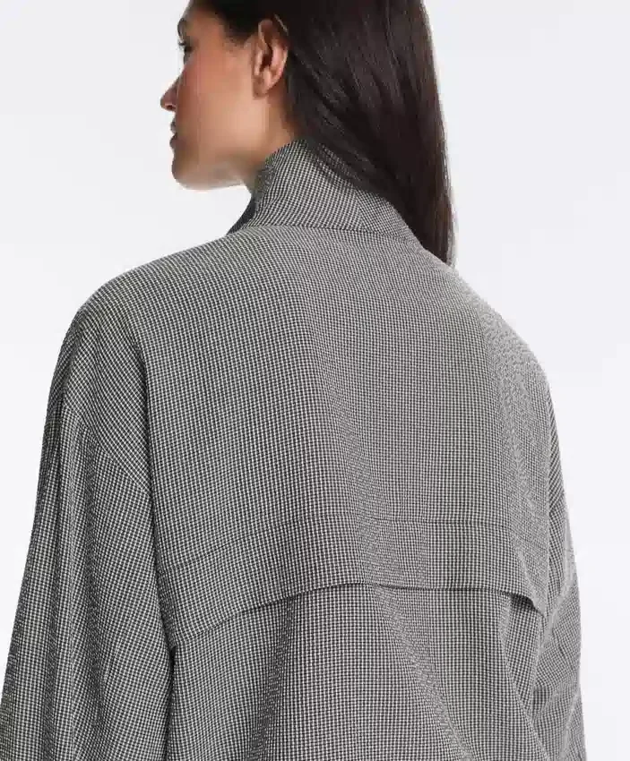 Bomberjacke aus Lyocell-Mischung mit Gingham-Muster Bomberjacke aus Lyocell-Mischung mit Gingham-Muster