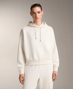 Boxy-Hoodie aus gebürstetem Modal