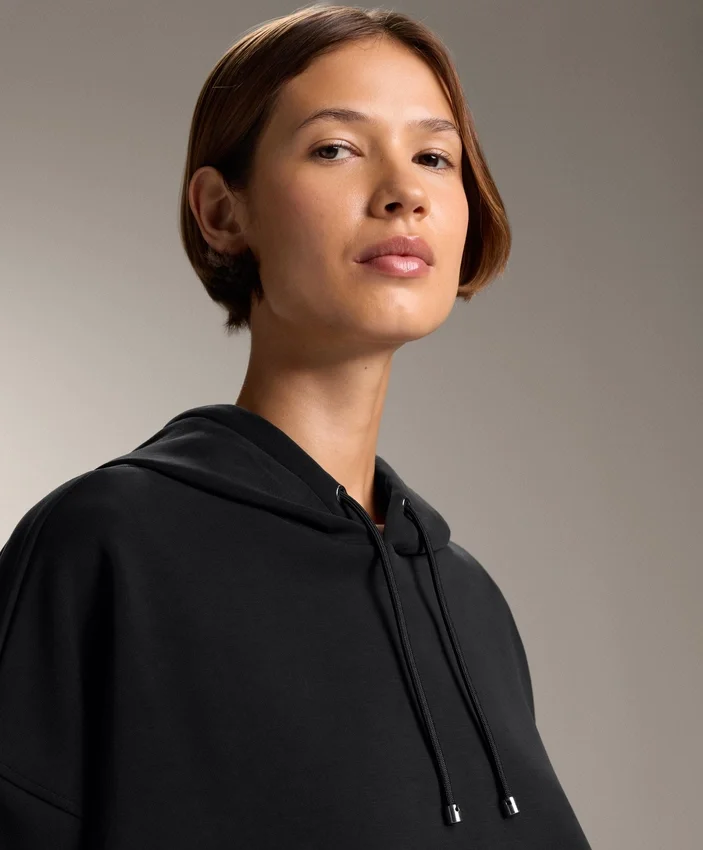 Boxy-Hoodie aus gebürstetem Modal Boxy-Hoodie aus gebürstetem Modal
