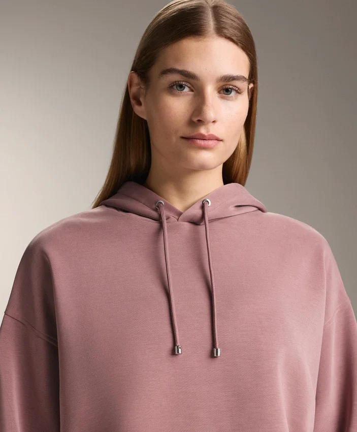 Boxy-Hoodie aus gebürstetem Modal Boxy-Hoodie aus gebürstetem Modal