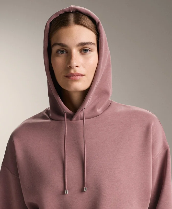 Boxy-Hoodie aus gebürstetem Modal Boxy-Hoodie aus gebürstetem Modal