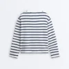 Boxy Oversize-Langarm-T-Shirt aus Baumwollmischung mit Streifenmuster Boxy Oversize-Langarm-T-Shirt aus Baumwollmischung mit Streifenmuster