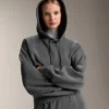 Boxy-Sweatshirt mit Kapuze aus gebürstetem Modal-Melange Boxy-Sweatshirt mit Kapuze aus gebürstetem Modal-Melange