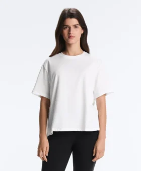 Boxy-T-Shirt aus Baumwollmischung mit kurzen Ärmeln