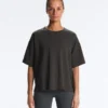 Boxy-T-Shirt aus Baumwollmischung mit kurzen Ärmeln Boxy-T-Shirt aus Baumwollmischung mit kurzen Ärmeln