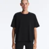 Boxy-T-Shirt aus Baumwollmischung mit kurzen Ärmeln Boxy-T-Shirt aus Baumwollmischung mit kurzen Ärmeln